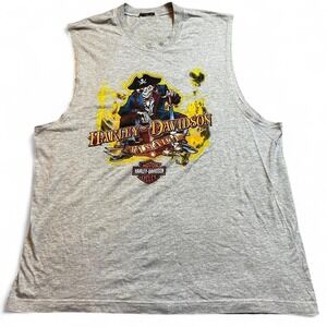 Harley Davidson sleeveless Blackbeard's revenge double sided tshirt size XL‎